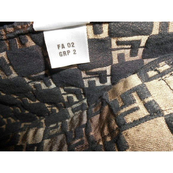 Vintage ST. JOHN SPORT By Marie Gray Leather Trim Jacket Bronze Black Monogram - Picture 11 of 12